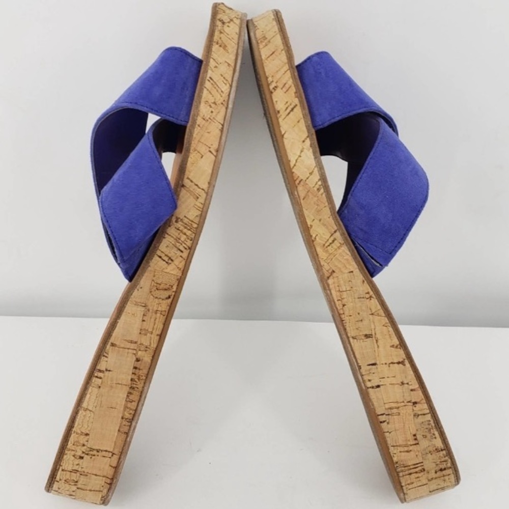 Abound Womens Slides Sandals Blue Criss Cross 10